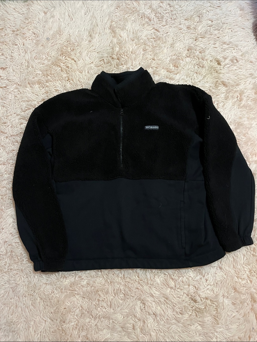 Columbia Black Half-Zip Sherpa Pullover